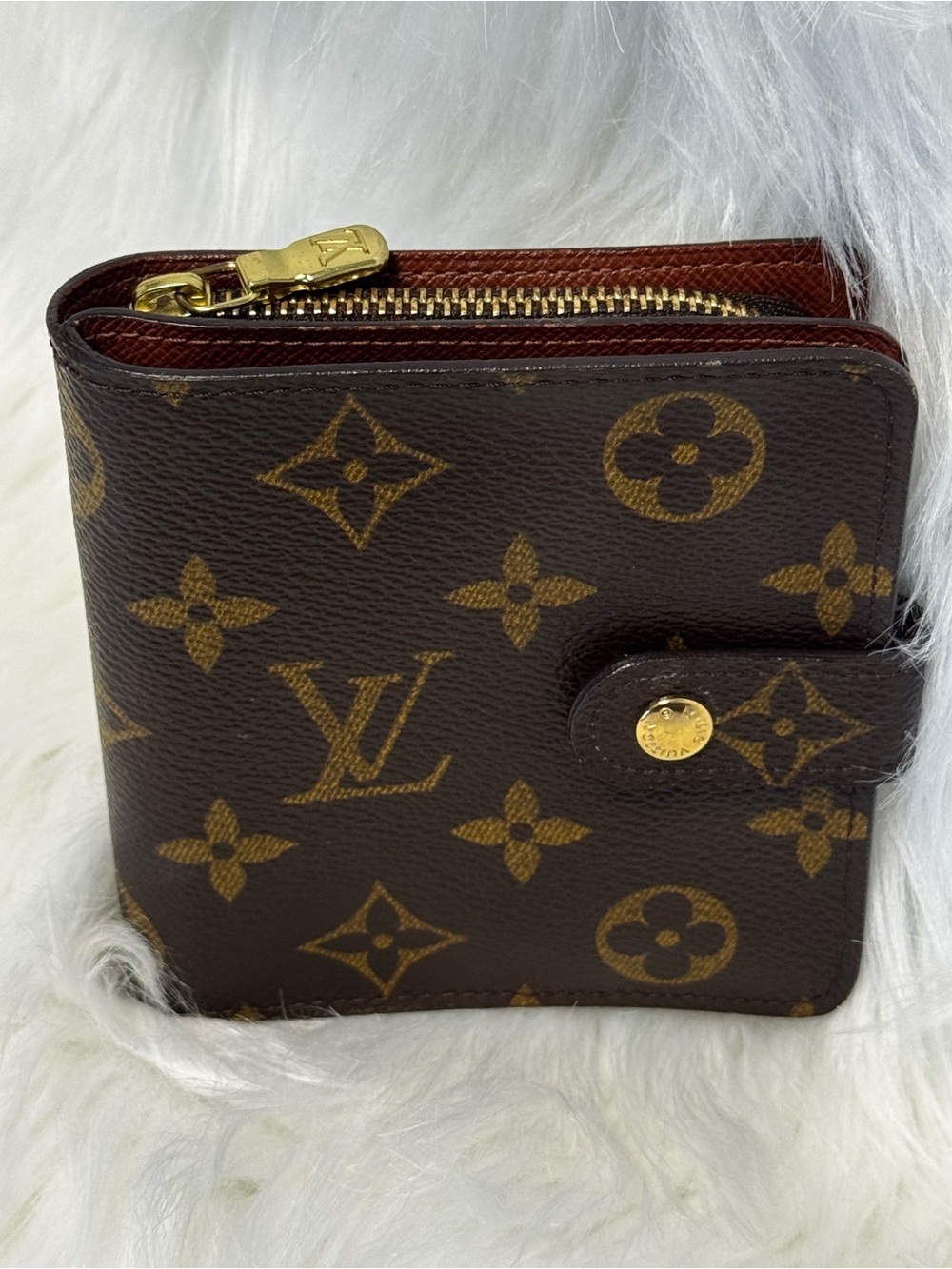 Louis Vuitton LV Monogram Compact VTG Zip Wallet Coin Compartment with Dust Bag - Picture 3 of 17